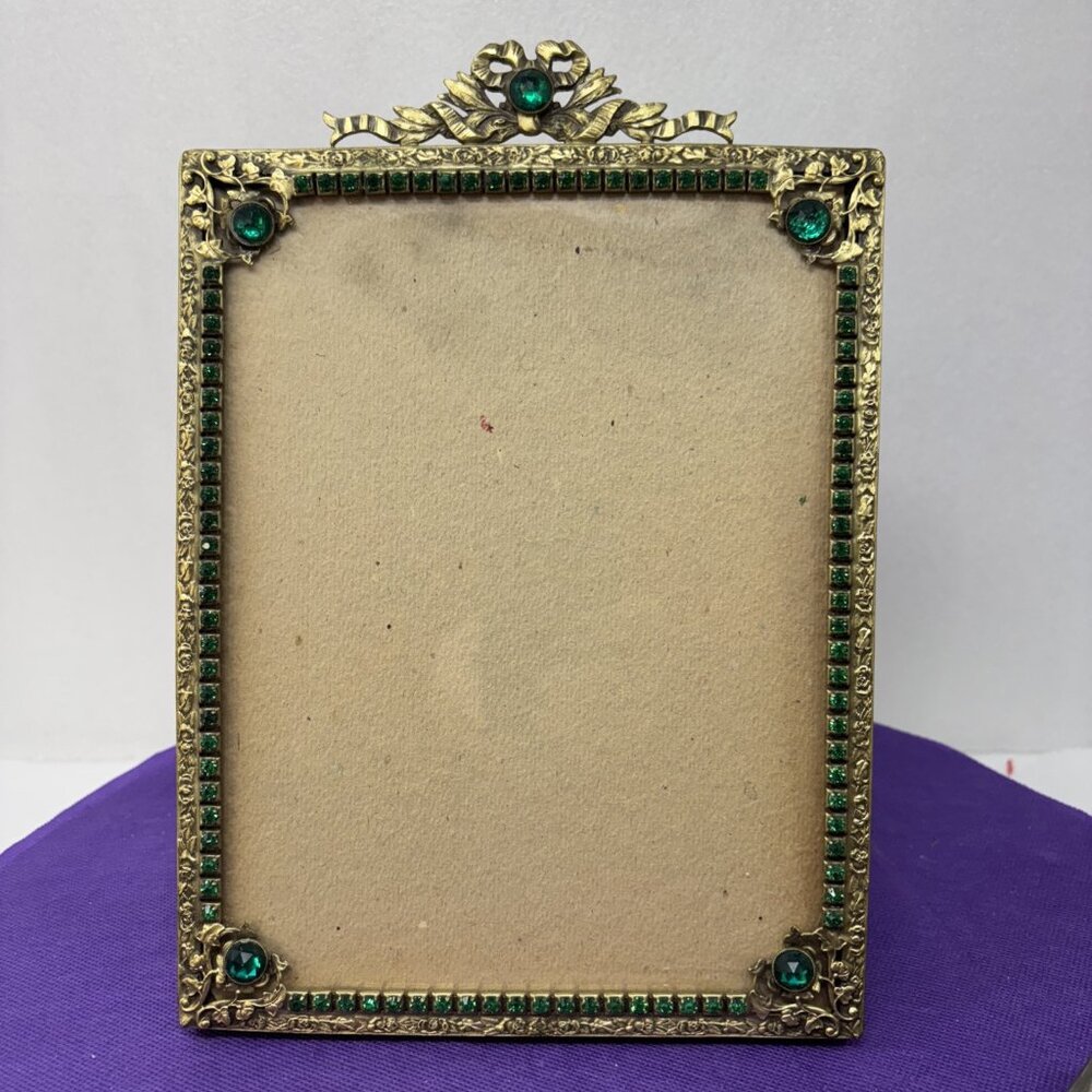 Antique E. & J. B. Green Jeweled Photo Frame 1920 Art Nouveau